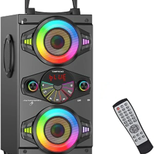 Głośnik Bluetooth TOMPROAD A52 Karaoke z Mikrofonem RGB LED USB AUX Pilot