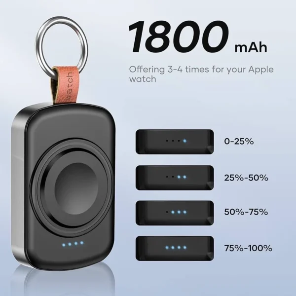 Ładowarka indukcyjna Apple Watch X27 powerbank 1800mAh USB-C brelok