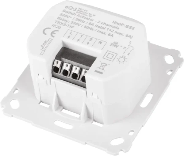 Homematic IP HmIP-BS2 podwójny moduł przekaźnikowy włącznik światła 2 kanały