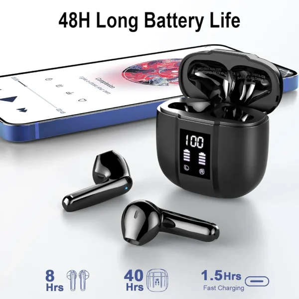 Słuchawki bezprzewodowe Bluetooth TWS i50 dotykowe Hi-Fi LED czarne