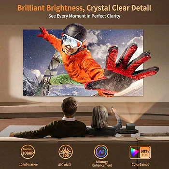 Projektor multimedialny INFGQ Full HD 1080P WiFi 6 800 ANSI Auto Focus 360°