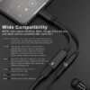 Adapter USB-C na jack 3,5 mm i USB-C przejściówka audio ładowanie 2w1
