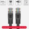 Kabel sieciowy UGREEN Ethernet LAN RJ45 Cat 7 U/FTP płaski 10m czarny