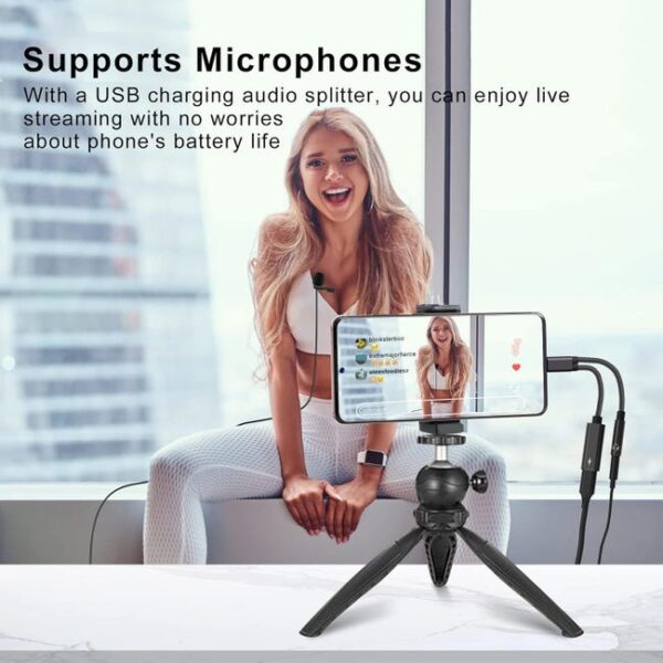 Adapter USB-C na jack 3,5 mm i USB-C przejściówka audio ładowanie 2w1