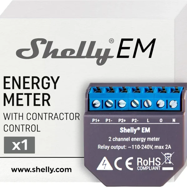 Shelly EM WiFi licznik zużycia energii elektrycznej 2 kanały 230V 2A
