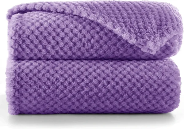 Koc SOCHOW Sherpa 220x240 cm fioletowy miękki ciepły narzuta na łóżko