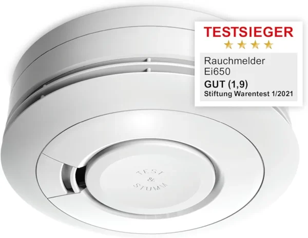 Czujnik dymu Ei Electronics Ei650 alarm pożarowy 85 dB bateria 10 lat