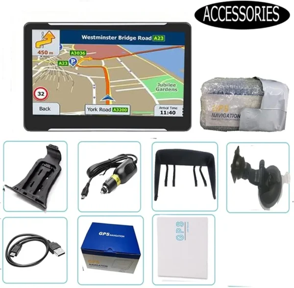 Nawigacja GPS samochodowa Q9 8 GB RAM 256 MB z uchwytem