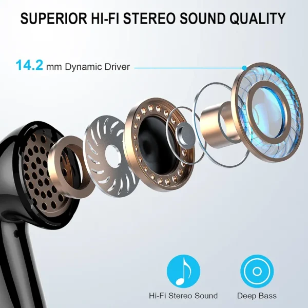 Słuchawki bezprzewodowe Bluetooth TWS i50 dotykowe Hi-Fi LED czarne