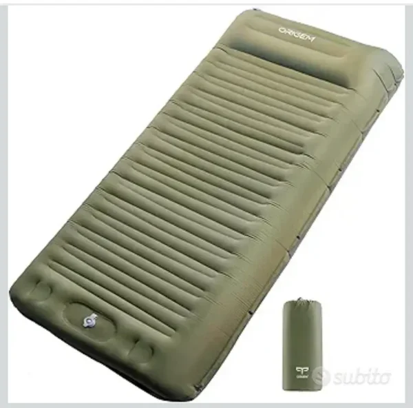 Materac dmuchany turystyczny ORIGEM 200 × 76 × 14 cm z poduszką + pokrowiec