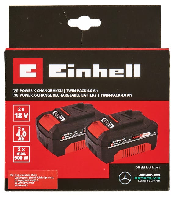Einhell Power X-Change Twin-Pack 2x akumulator 18V 4,0 Ah Li-Ion - 8 Ah zestaw