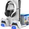 Stacja chłodząca do PS5 / PS5 Slim / PS5 Pro + ładowarka 2 padów + stojak