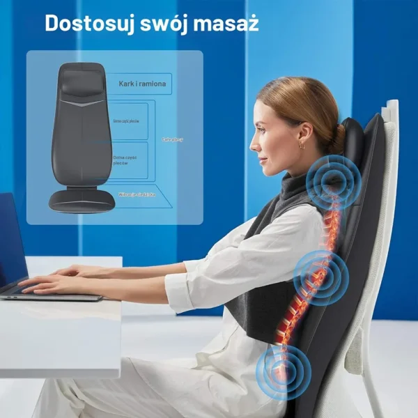 Mata masująca RENPHO Shiatsu na fotel plecy kark szyja z podgrzewaniem