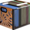 Organizer na dokumenty A4 metalowy drewniany pojemnik na teczki 36x32x25