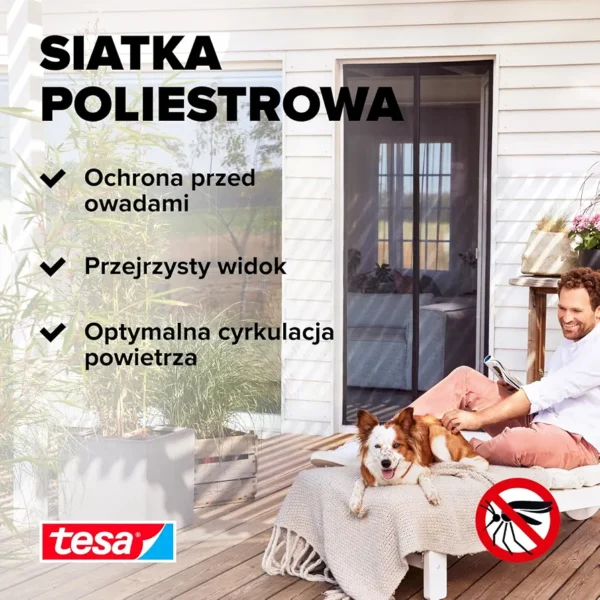Tesa moskitiera magnetyczna na drzwi balkonowe 80x200 cm czarna