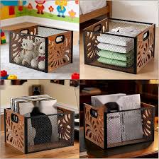 Organizer na dokumenty A4 metalowy drewniany pojemnik na teczki 36x32x25