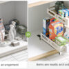 NETEL wysuwany organizer pod zlew 2-poziomowy - regulowany regał kuchenny 40 × 28 × 44