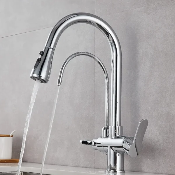 Bateria kuchenna stojąca 2w1 z wyciąganą wylewką CHROM 430mm