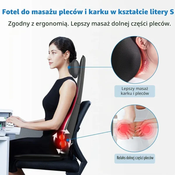 Mata masująca RENPHO Shiatsu na fotel plecy kark szyja z podgrzewaniem
