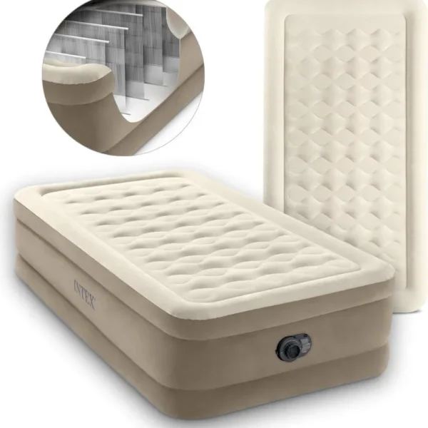 Materac dmuchany INTEX Dura-Beam 99 × 191 × 46 cm z wbudowaną pompką - 1-osobowy
