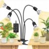 Lampa LED do Roślin SANSI 40W 4 Żarówki E27 Full Spectrum Timer 4/8/12h Klips