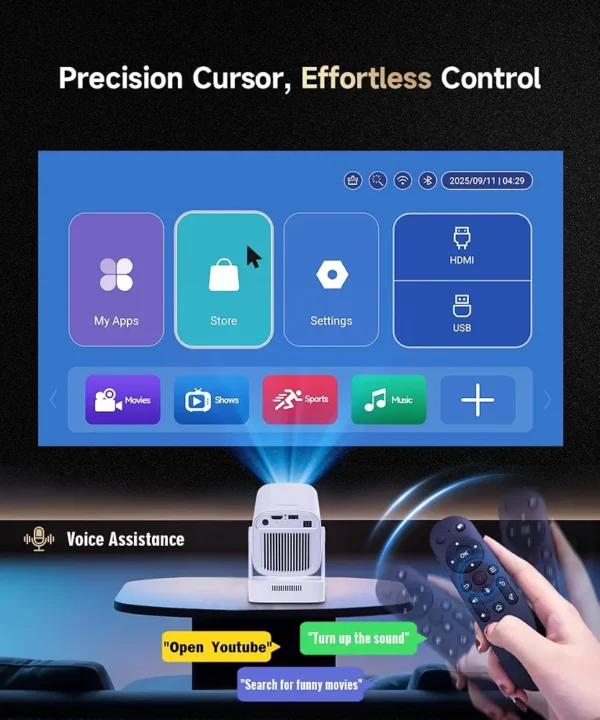 Projektor multimedialny MAGCUBIC Full HD 1080P WiFi Bluetooth Auto Focus HDMI