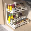 NETEL wysuwany organizer pod zlew 2-poziomowy - regulowany regał kuchenny 40 × 28 × 44