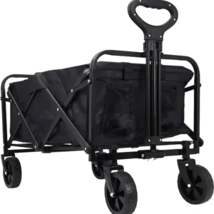 Wózek transportowy składany turystyczny ogrodowy 70×40 cm czarny 4 koła