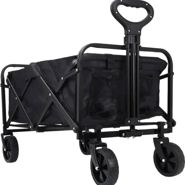 Wózek transportowy składany turystyczny ogrodowy 70x40 cm czarny 4 koła
