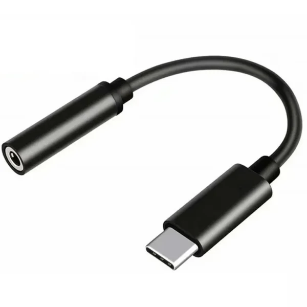 Adapter USB-C na Jack 3,5 mm AUX przejściówka słuchawkowa Typ C czarny