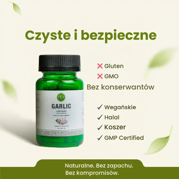 Czosnek w kapsułkach Garlic Allium Sativum 60 kapsułek 30 g