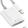 Czytnik kart SD microSD Lightning do iPhone iPad adapter 3w1 biały