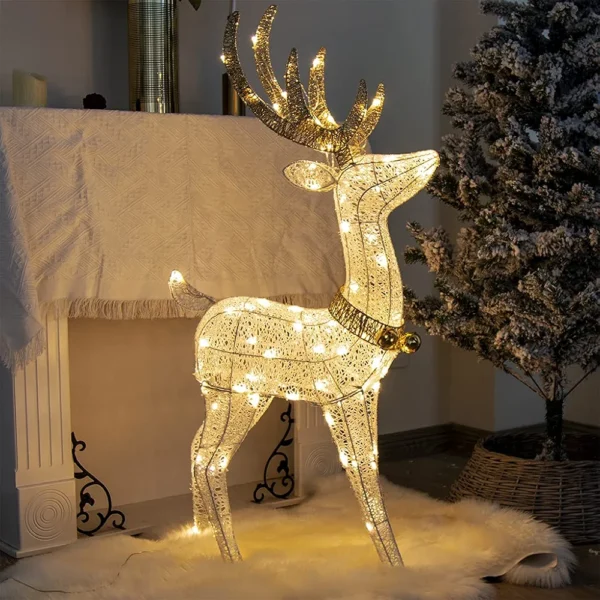 Renifer świąteczny LED 120 cm - podświetlana dekoracja bożonarodzeniowa 70 LED