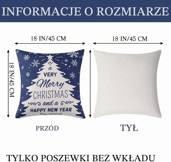 Poszewki świąteczne na poduszki 45x45 cm zestaw 4 szt. Boże Narodzenie