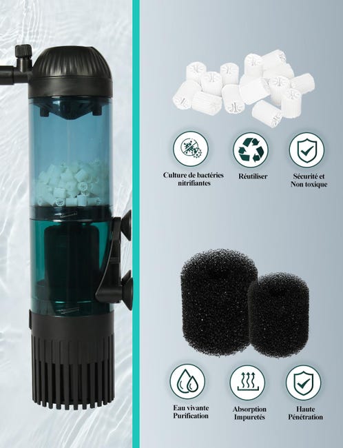 Filtr wewnętrzny do akwarium BT-115 USB 5V 1W z deszczownicą 45-60L