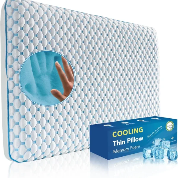 Poduszka chłodząca Memory Foam cienka do spania 60x40x4,5 cm