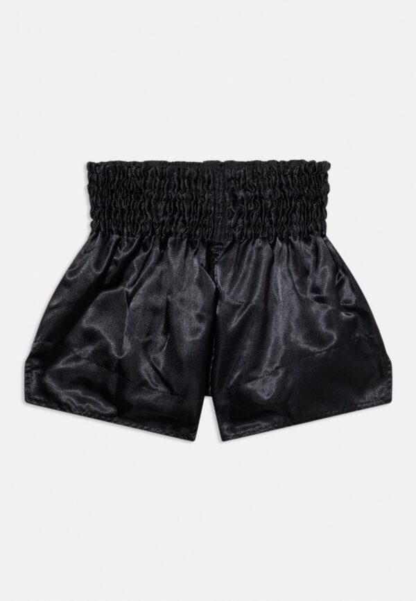 Spodenki bokserskie Muay Thai kickboxing satynowe czarne XL do treningu