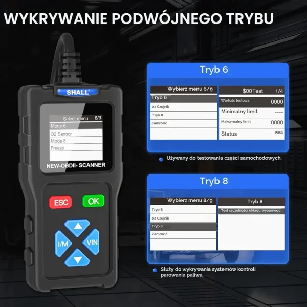 Tester diagnostyczny SHAll T100 OBD2 EOBD skaner błędów silnika