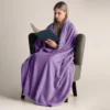 Koc SOCHOW Sherpa 220x240 cm fioletowy miękki ciepły narzuta na łóżko