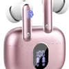 Słuchawki bezprzewodowe Bluetooth TWS MD053 dotykowe LED różowe