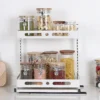 NETEL wysuwany organizer pod zlew 2-poziomowy - regulowany regał kuchenny 40 × 28 × 44