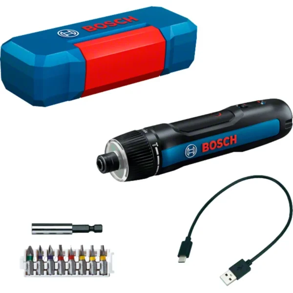 Wkrętak akumulatorowy BOSCH precyzyjny USB-C LED zestaw 8 bitów etui