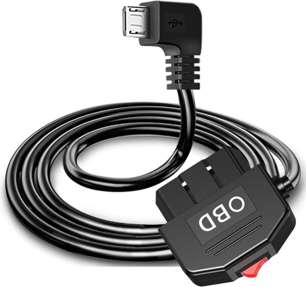 Adapter zasilania OBD2 do wideorejestratora Micro USB 5V 3A tryb parkingowy