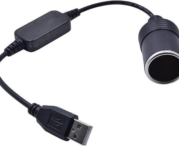 Adapter USB 5V na gniazdo zapalniczki samochodowej 12V przetwornica 30 cm