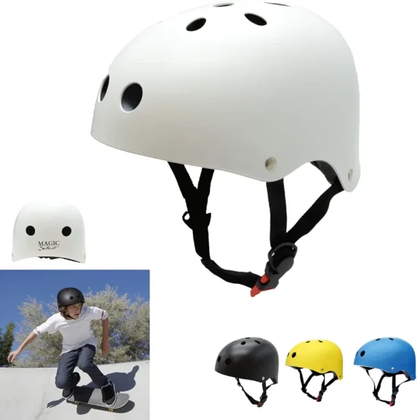 Kask ochronny LeapBeast S 50-54 cm biały na rolki deskorolkę BMX