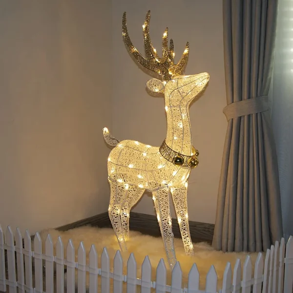 Renifer świąteczny LED 120 cm - podświetlana dekoracja bożonarodzeniowa 70 LED