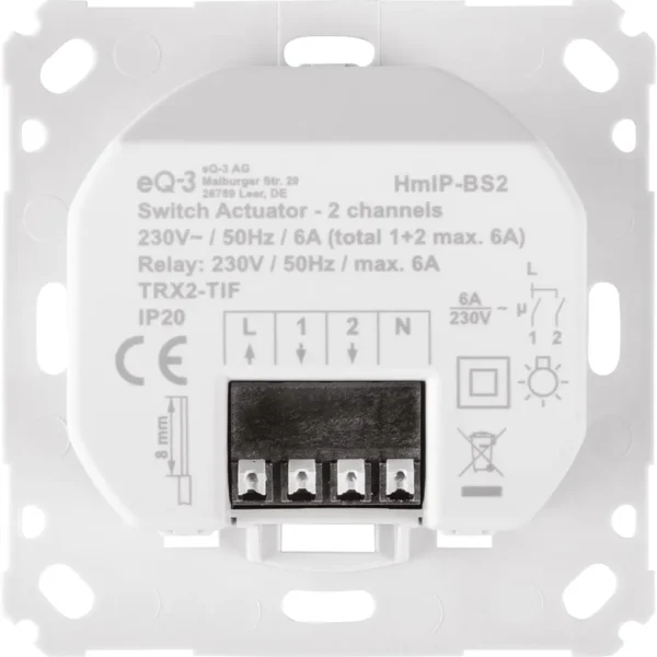 Homematic IP HmIP-BS2 podwójny moduł przekaźnikowy włącznik światła 2 kanały