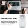 Mysz bezprzewodowa optyczna cicha 800–1600 DPI ładowalna srebrna