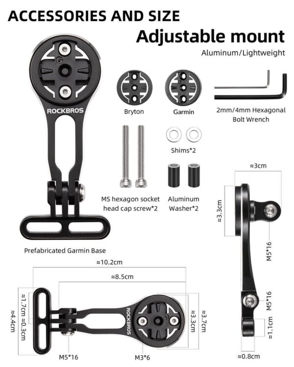Uchwyt rowerowy ROCKBROS Bryton Garmin regulowany aluminiowy
