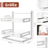 NETEL wysuwany organizer pod zlew 2-poziomowy - regulowany regał kuchenny 40 × 28 × 44